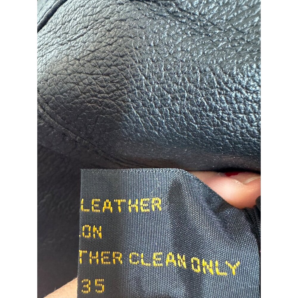 vintage Authentic Adler Black Leather Jacket Medium Size Womens Belted Vintage S - Picture 7 of 7